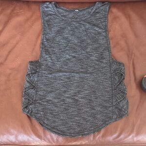 lululemon athletica Charcoal Muscle Tee with side crisscross